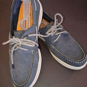 Sperry Men's Navy Suede Boat Shoes 10M Nearly NEW.